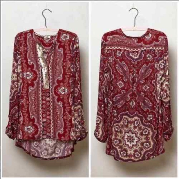 Anthropologie Sequin Paisley Top - Picture 4 of 6